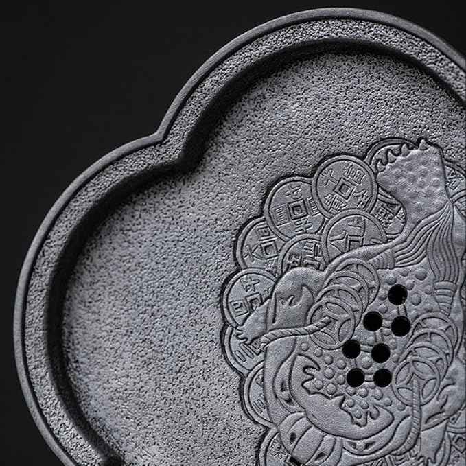 Tea Set 15.3 * 5.5cm Retro Water Storage Dry Tea Tray Small Teapot Tea Holder Home Kung Fu Tea Set Chinese Tea Set