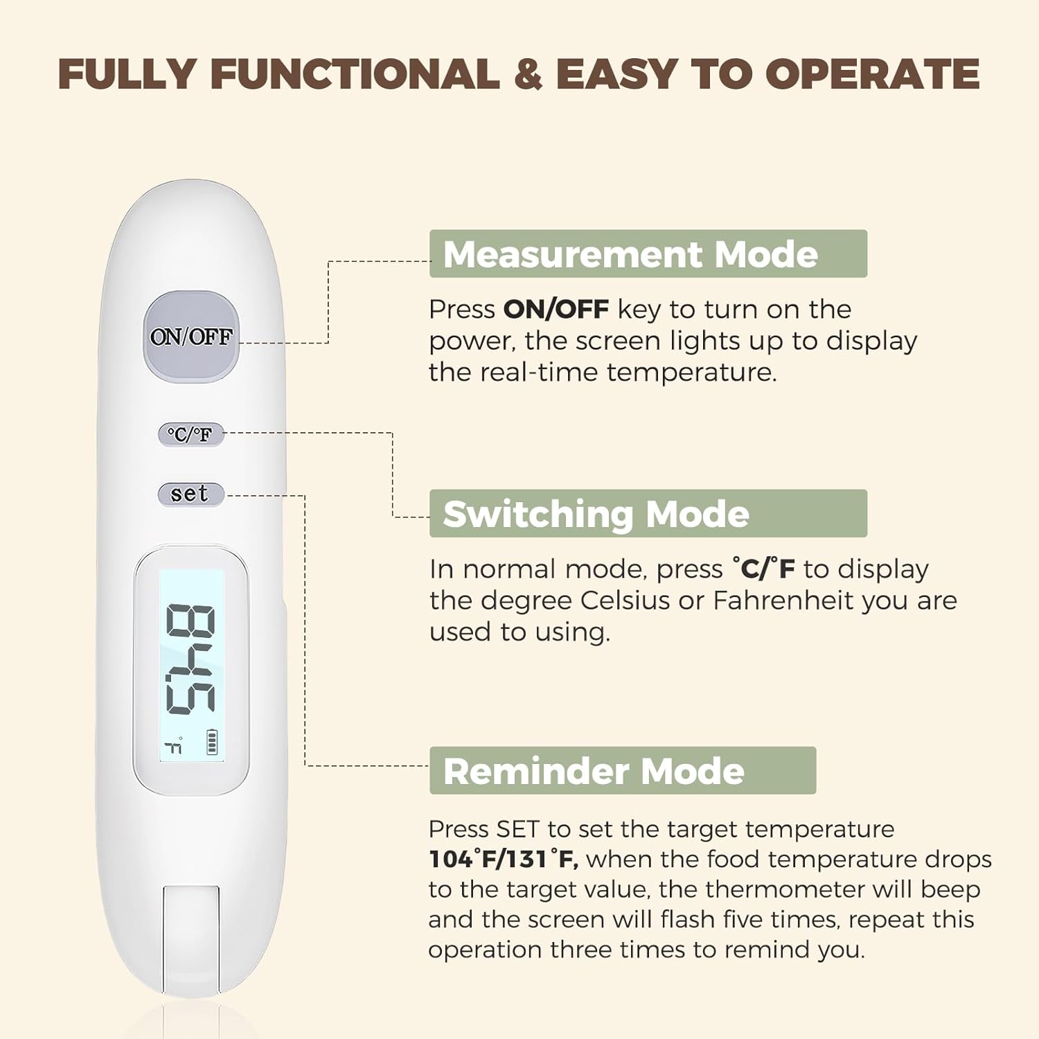 Meat Thermometer Digital - Instant Read Food Thermometer for Cooking Grilling Air Fryer Griddle Probe Kitchen Gadgets Essentials BBQ Grill Smoker Oil Fry Candy Turkey Instant Read Thermometer
