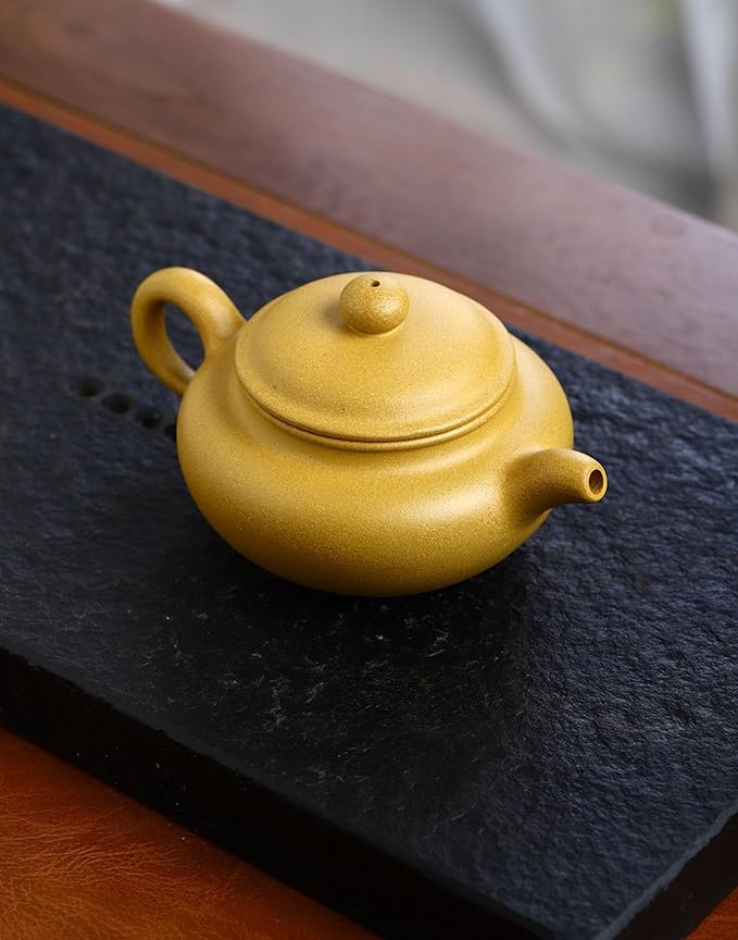 Teapot 8oz Chinese Yixing Clay Genuine Zisha Classics Pot Infusers Kungfu Tea (Yellow)