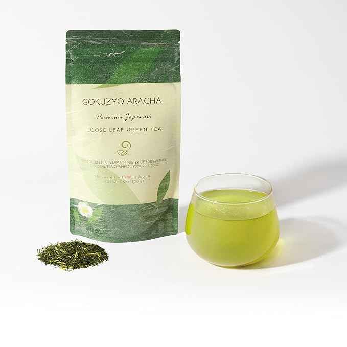 Matcha, Gyokuro, Nozomi and Gokuzyo Aracha Tea Assortment from Japanese Green Tea Co - Single Origin All-Natural Japanese Tea Set – Non-GMO, No Sugar – Ideal for Tea Lovers
