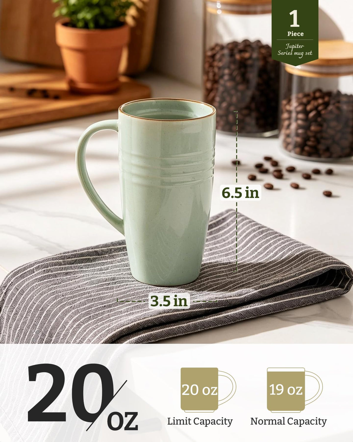 Coffee mug with included dust cover