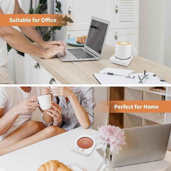 VOBAGA Coffee Warmer & Mug Warmer for Home Office Home Desk with 4H Auto Shut Off, Electric Cup Warmer Plate with 3 Temperature Settings for Tea, Water, Cocoa, Coffee Gifts Accessories for Women Men