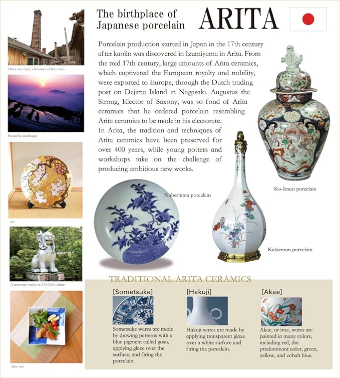 Japanese Teapot Ceramic Kyusu 14.5 fl oz Made in Japan Arita Imari ware Porcelain Tea pot for Green Tea Akane
