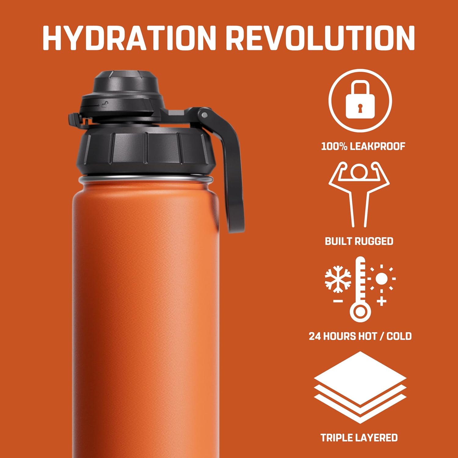 Vessence Tea Infuser Bottle - 24 Oz Insulated Loose Leaf & Fruit Infuser Bottle | Leak Proof with FlowSip Lid