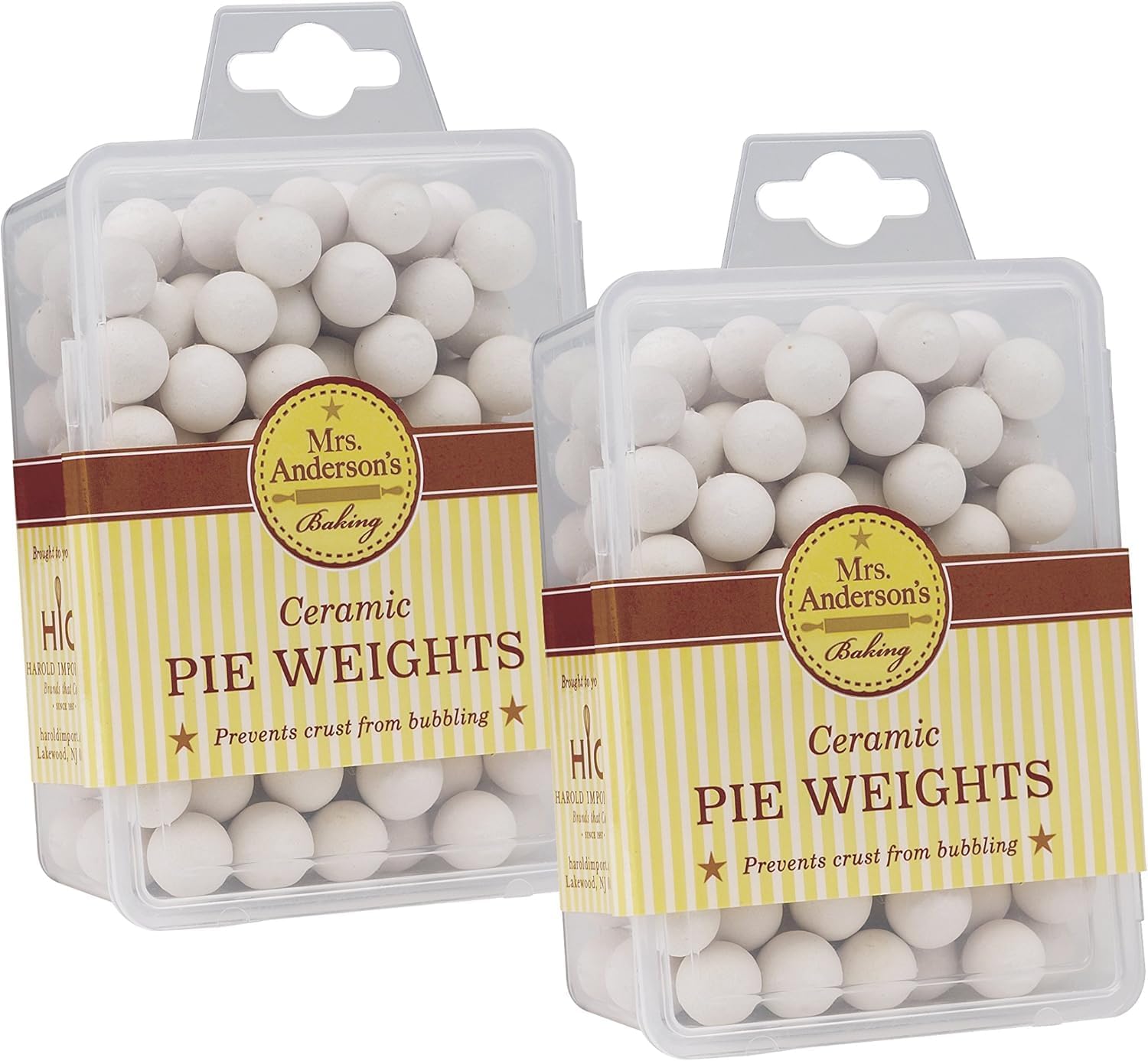 Mrs. Anderson's Baking Ceramic Pie Crust Weights, Natural Ceramic Stoneware, Set of 2