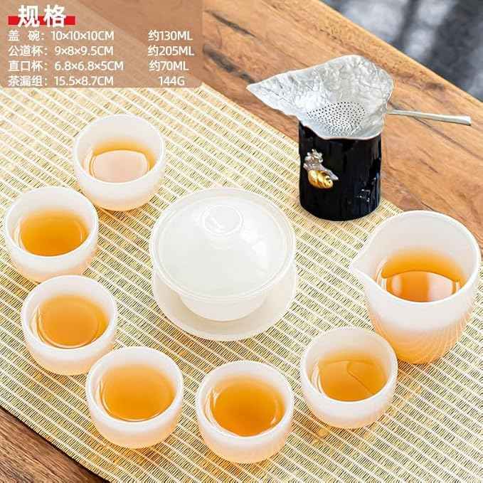 Glass Gongfu Tea Set, Large Gaiwan with Japanese Teapot and Cups-suit12