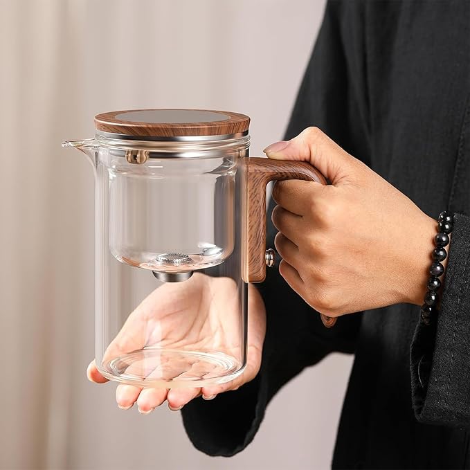 Enchant Tea Pot - 600ml/20.3oz Witchcraft Magic Glass Teapot, Magnetic Water Separation Design, Borosilicate Infuser Pot with Strainer for Loose Leaf & Herbal Teas, Ideal for Tea Maker