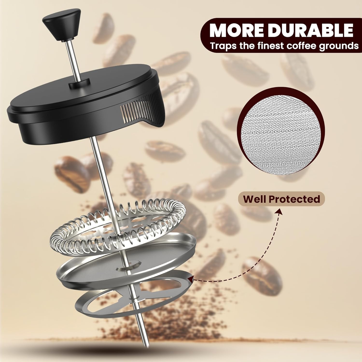 Utopia Kitchen 12 Ounce 0.35 Liter French Press Coffee Maker, Tea Maker, Travel Coffee Presses, Heat Resistant Thickened Borosilicate Coffee Pot for Camping Travel Gifts, Black Pack of 1 - Blissbrew