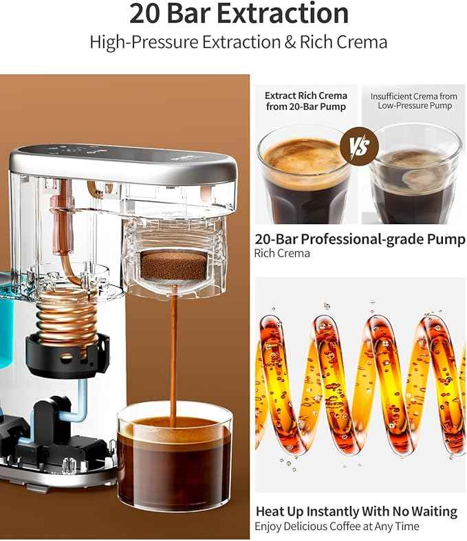 C1 Pro Compact Mini Espresso Machine with NS Capsule & Ground Coffee, Rechargeable Portable Espresso Maker, Electric Small Espresso Machine for Travel RV Car Camping Hiking Office Home with Rich Crema