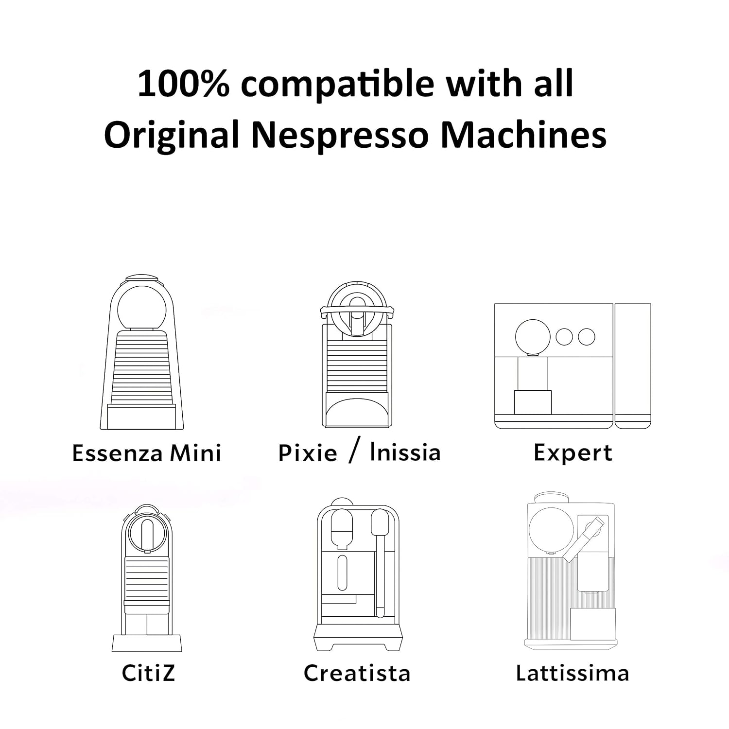 Strong Espresso Variety Pack for Nespresso | 100 Bold Aluminum Pods| 5 Intense Italian Flavors | 100% Nespresso Compatible Pods