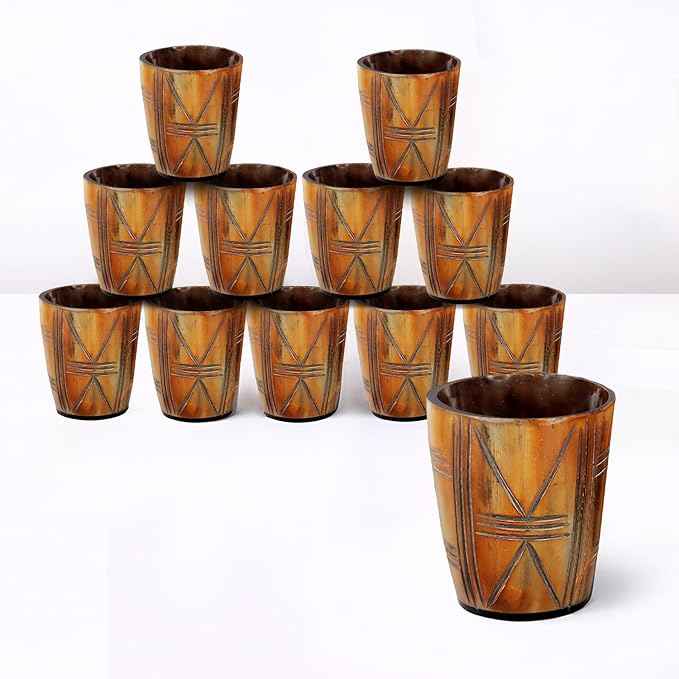 Handicrafts Home Viking Horn Shot Glasses Set of 12, Rustic Viking Drinkware Whiskey Shot Cups, Medieval Decor Gift Set for Groomsmen, Birthday Gifts for Men, Gifts for Dad, Room Decor for Men