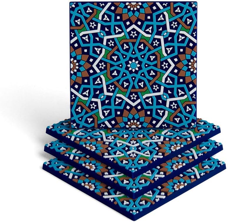 Set of 4 Silicone Coasters - Protect Against Water Marks or Damage - Fits All Cups, 3.5