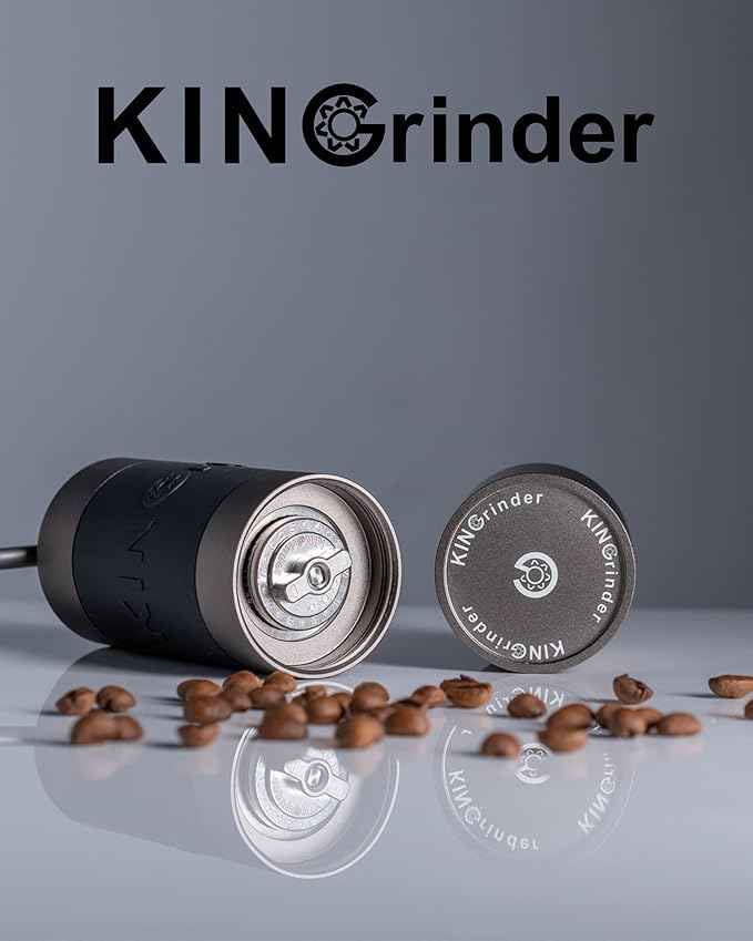 【Famous KOL Recommended】KINGrinder K0 Iron Grey Manual Hand Coffee Grinder with Straight handle for French Press, Drip with Assembly Consistency Stainless Steel Conical Burr Mill, 20-25g Capacity
