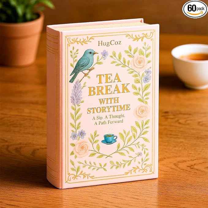 HugCoz Book Tea Gift Set | 60 Assorted Tea Bags | Christmas Day & Corporate Gifting Option | 12 Exotic Herbal Blends with Premium Whole Leaf in Eco-Friendly Pyramid Bags