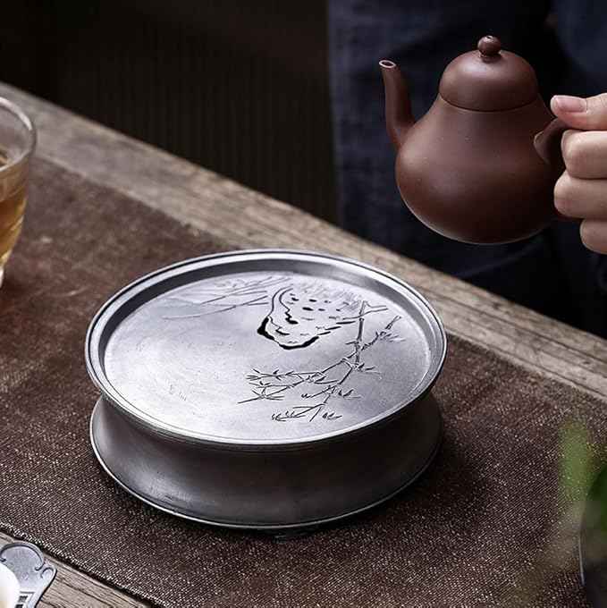 Tea Set Chinese Style Retro Household Water Storage Dry Tea Tray Small Tea Tray Tea Sea Dry Tea Tray Tea Table Creative Pattern Tray Chinese Tea Set