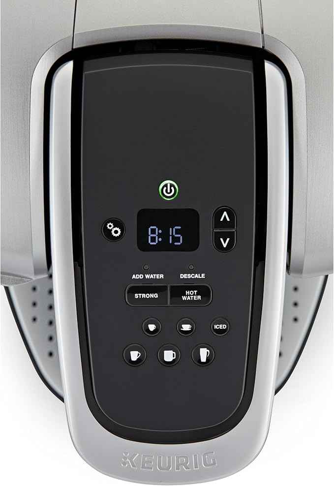 Keurig K-Elite Single Serve K-Cup Pod Coffee Maker, with Strength and Temperature Control, Iced Coffee Capability, 8 to 12oz Brew Size, Programmable, Brushed Silver
