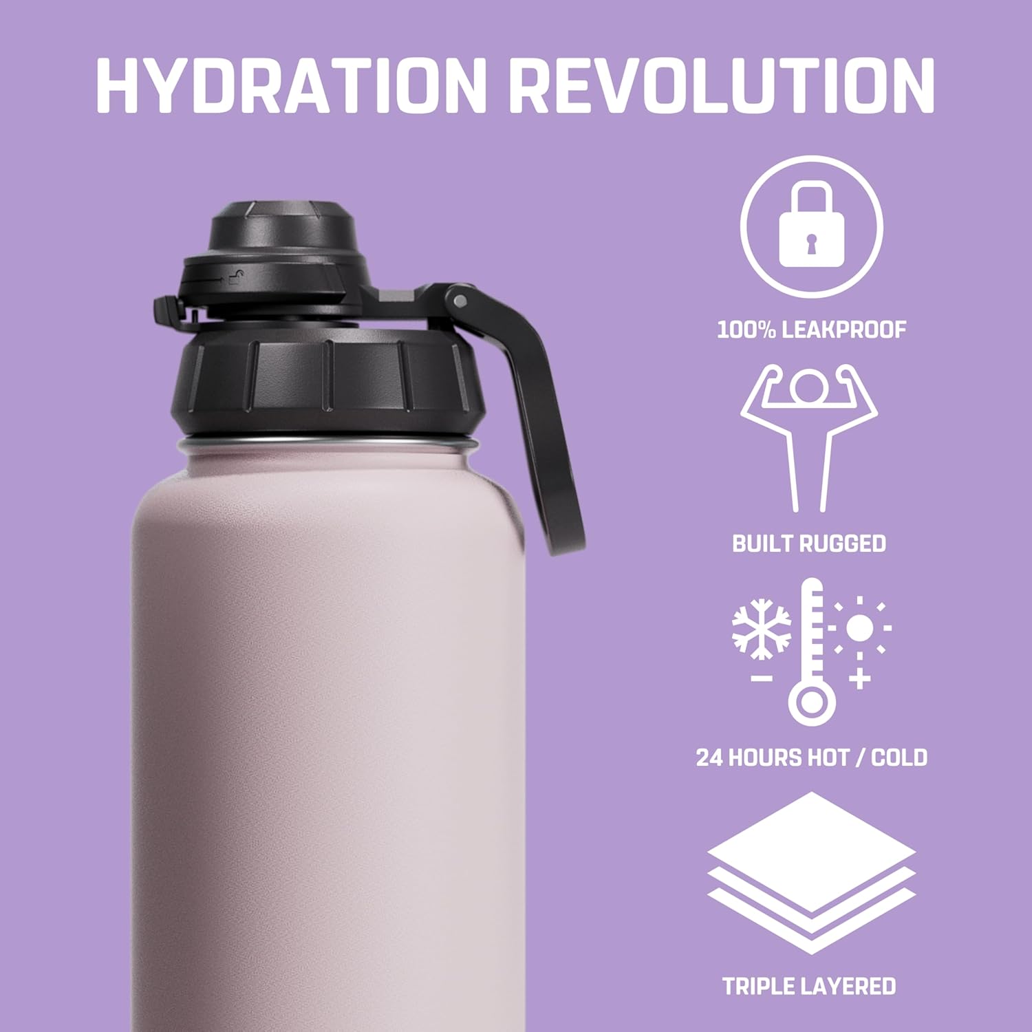 Vessence Tea Infuser Bottle - 32 Oz Insulated Loose Leaf & Fruit Infuser Bottle | Leak Proof with FlowSip Lid