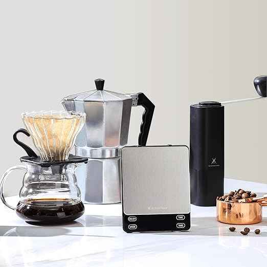 KitchenTour Nano Coffee Scale with Timer 3kg/0.1g, 3 Mode for Espresso Machine and Pour Over, High Precision Pour Over Drip Espresso Scale with Back-Lit LCD Display