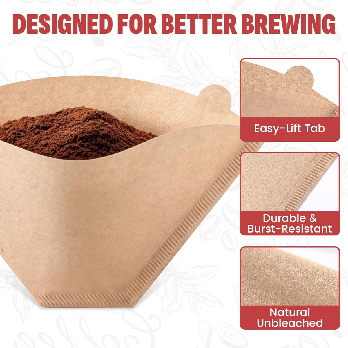 Cone coffee filter with heat-sealed edges