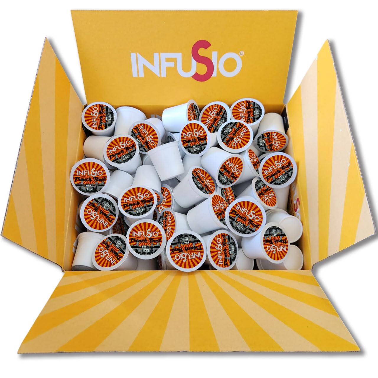 InfuSio Coffee Pods 96 Count French Toast Medium Roast Single Serve Coffee Pods for Keurig K Cups Brewers - InfuSio Premium Roasted Keurig 2.0 Compatible