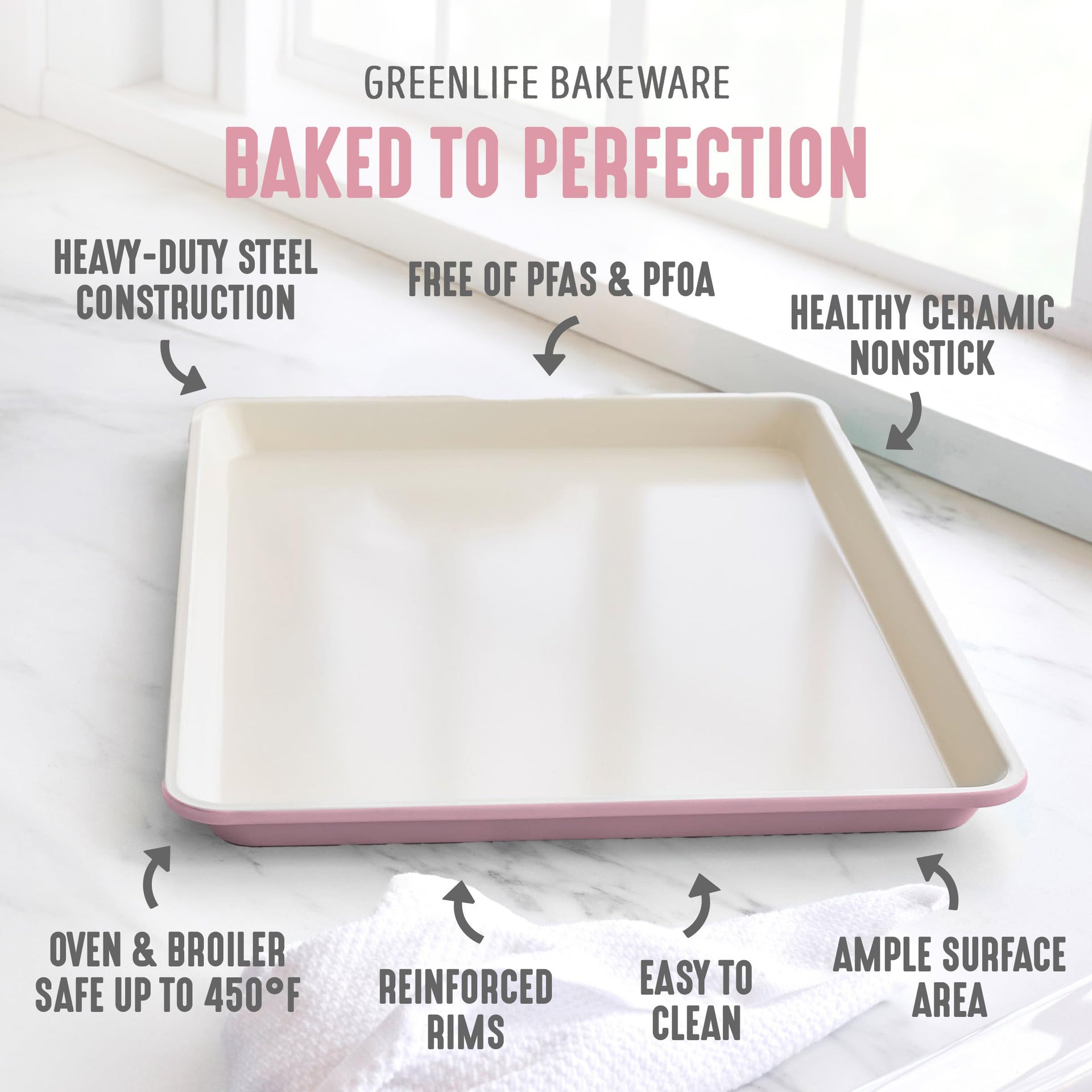 18” x 13” Ceramic Nonstick Half Cookie Sheet