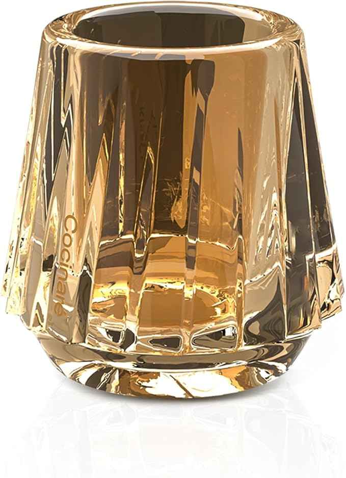 Cocinare KissCup Crystal Espresso Cup – 1.5oz Demitasse Cup for Espresso, Pour-over coffee & Tea, Amber Glow, Crystal Collection