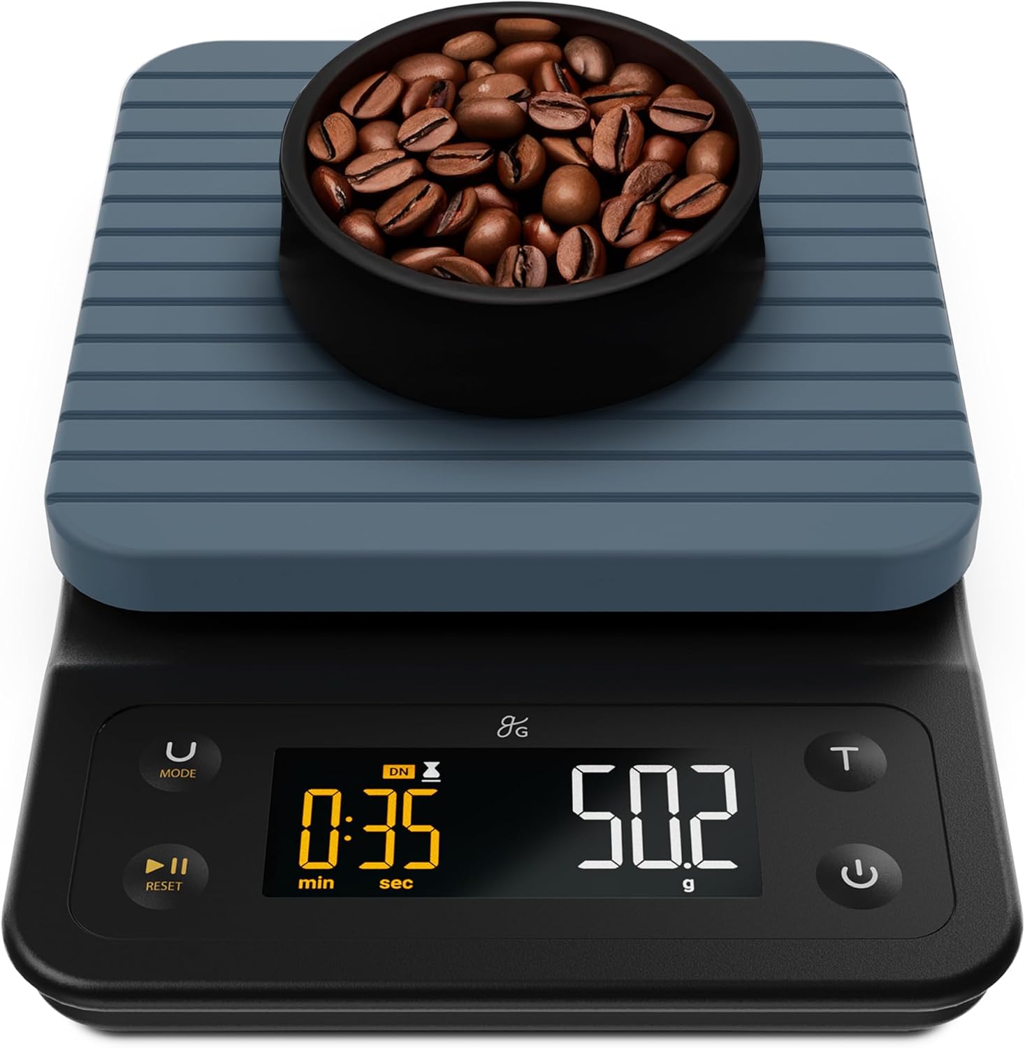 Greater Goods 0.1g Precision Coffee Scale with Timer – 3kg Digital Scale for Pour-Over, Espresso, French Press, Kitchen Use (Stone Blue) - Blissbrew