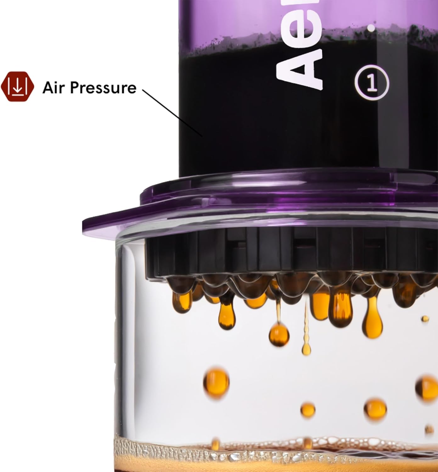 AeroPress Clear Purple Coffee Press – 3 In 1 Brew Method Combines French Press, Espresso, Full Bodied Coffee Without Grit or Bitterness, Small Portable Coffee Maker for Camping & Travel, Purple - Blissbrew