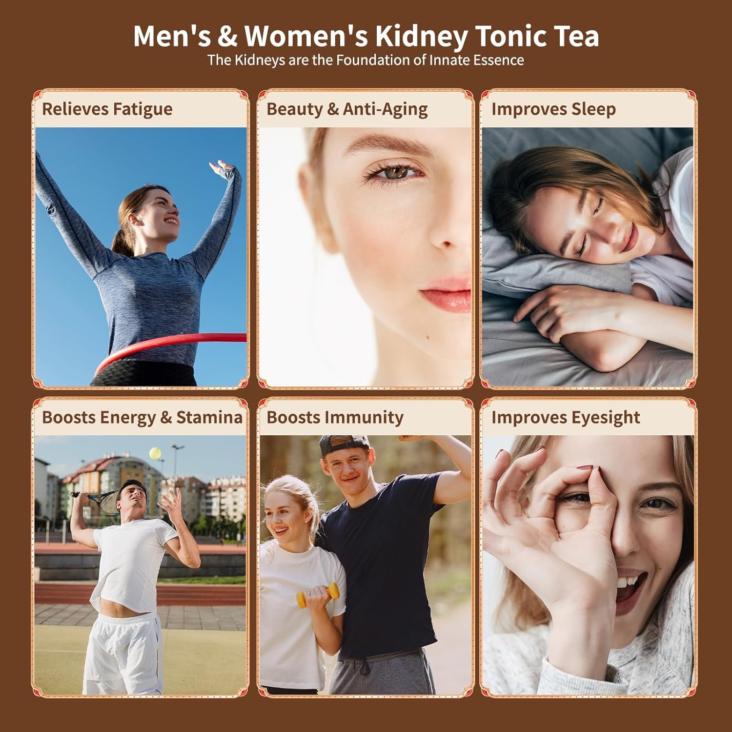 Ginseng Five Treasures Kidney Tea - Traditional Chinese Herbal, Natural Organic Cleanse Detox Tea for Women & Men, 7 Precious Ingredients Formula (2 Pack/50 Bags)