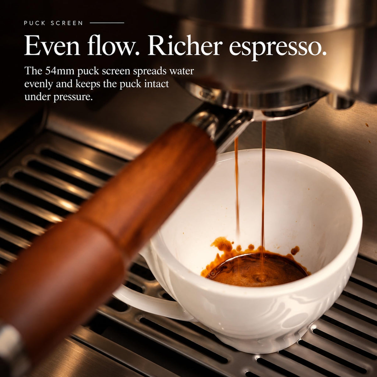 Silver espresso tool set for 54mm machines