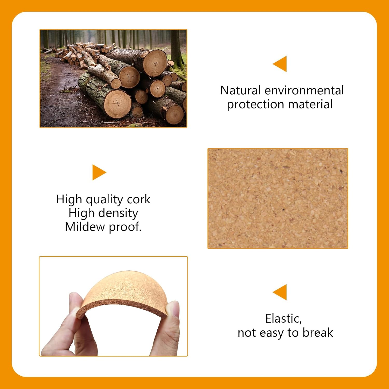 100 PCS Cork Coasters Bulk, Blank Square Cork Coasters DIY Crafts, Non-Slip Heat-Resistant Reusable Coffee Coaster, Suitable for Home Desktop Decoration