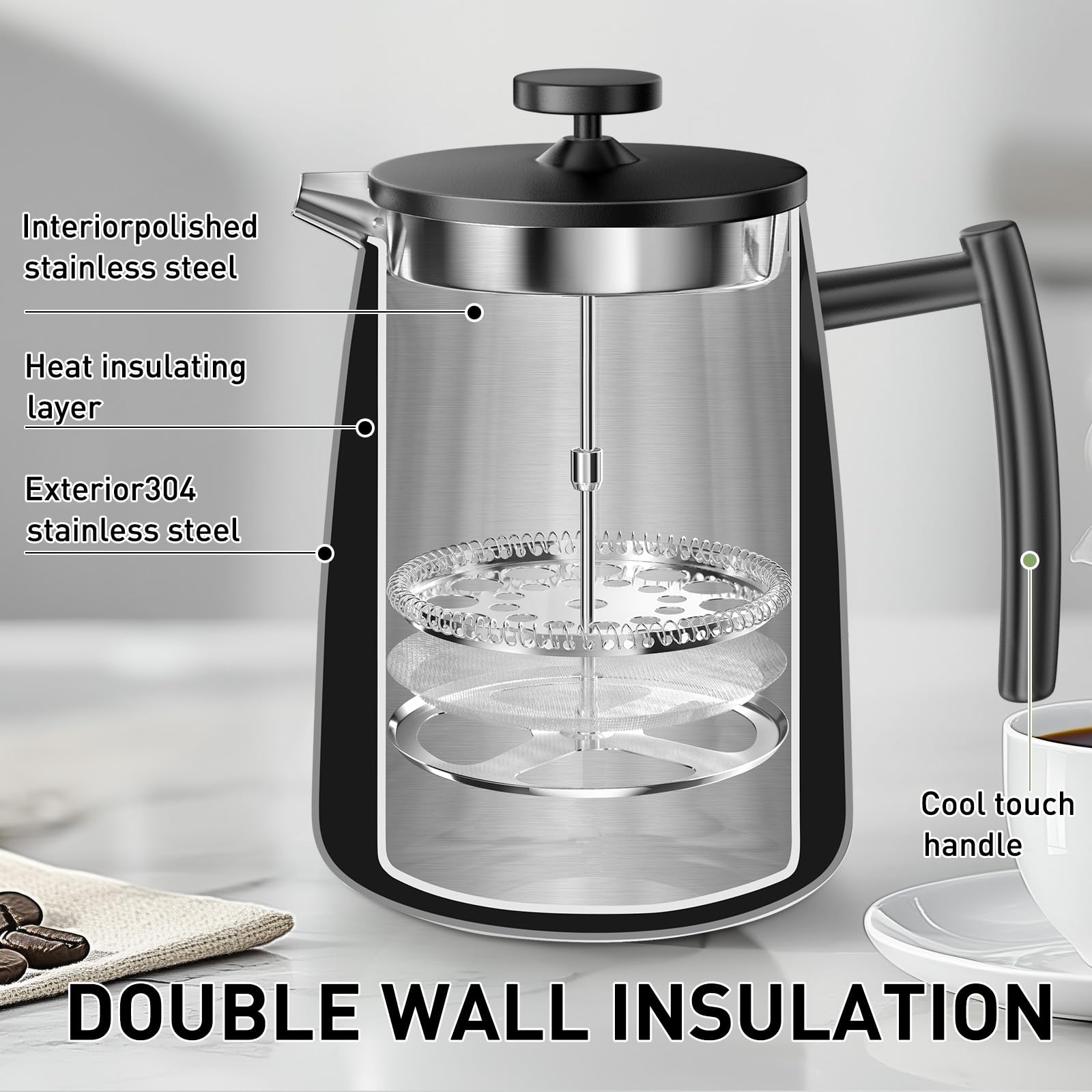 50oz French Press Coffee Maker