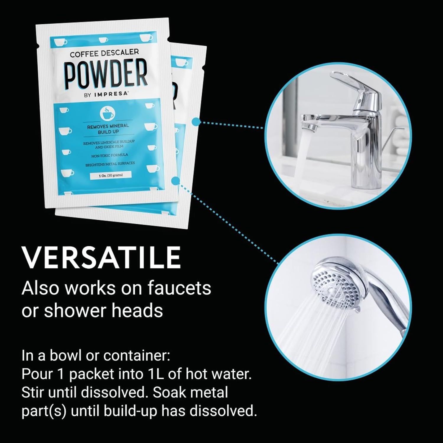 [10 Uses] Impresa Descaling Powder & Coffee Machine Cleaning Powder for Breville, for Keurig, for Nespresso, for Delonghi, for Ninja & More - Espresso Machine Descaler - Pot & Coffee Maker Cleaner