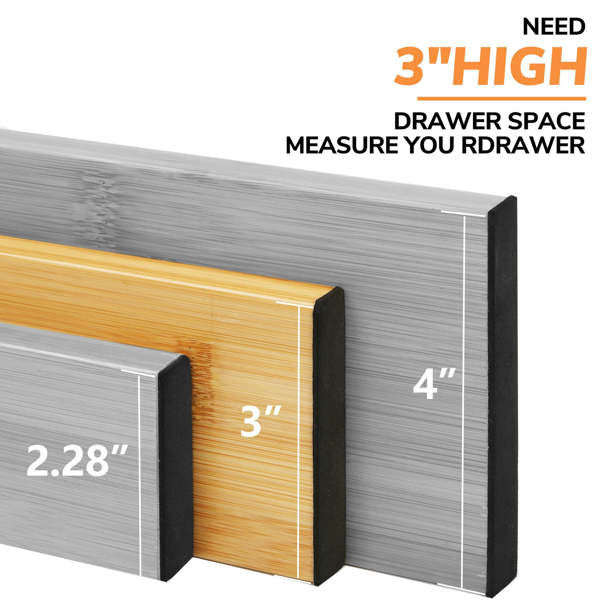 Bamboo Expandable Drawer Dividers (4 Count)