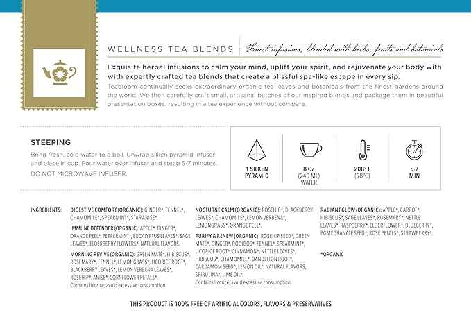 Teabloom Wellness Tea Collection – Fruit & Herbal Assortment with 12 Plant-Based Pyramid Sachets, Organic Ingredients, Elegant Presentation Box, Thoughtful Gift for Tea Lovers