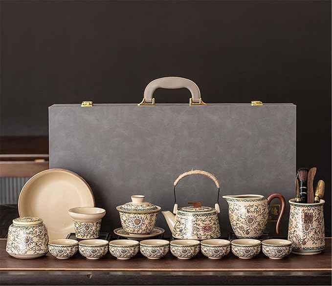 Ru Kiln Enamel Gongfu Tea Set, Gaiwan and Teacup Collection-suit29