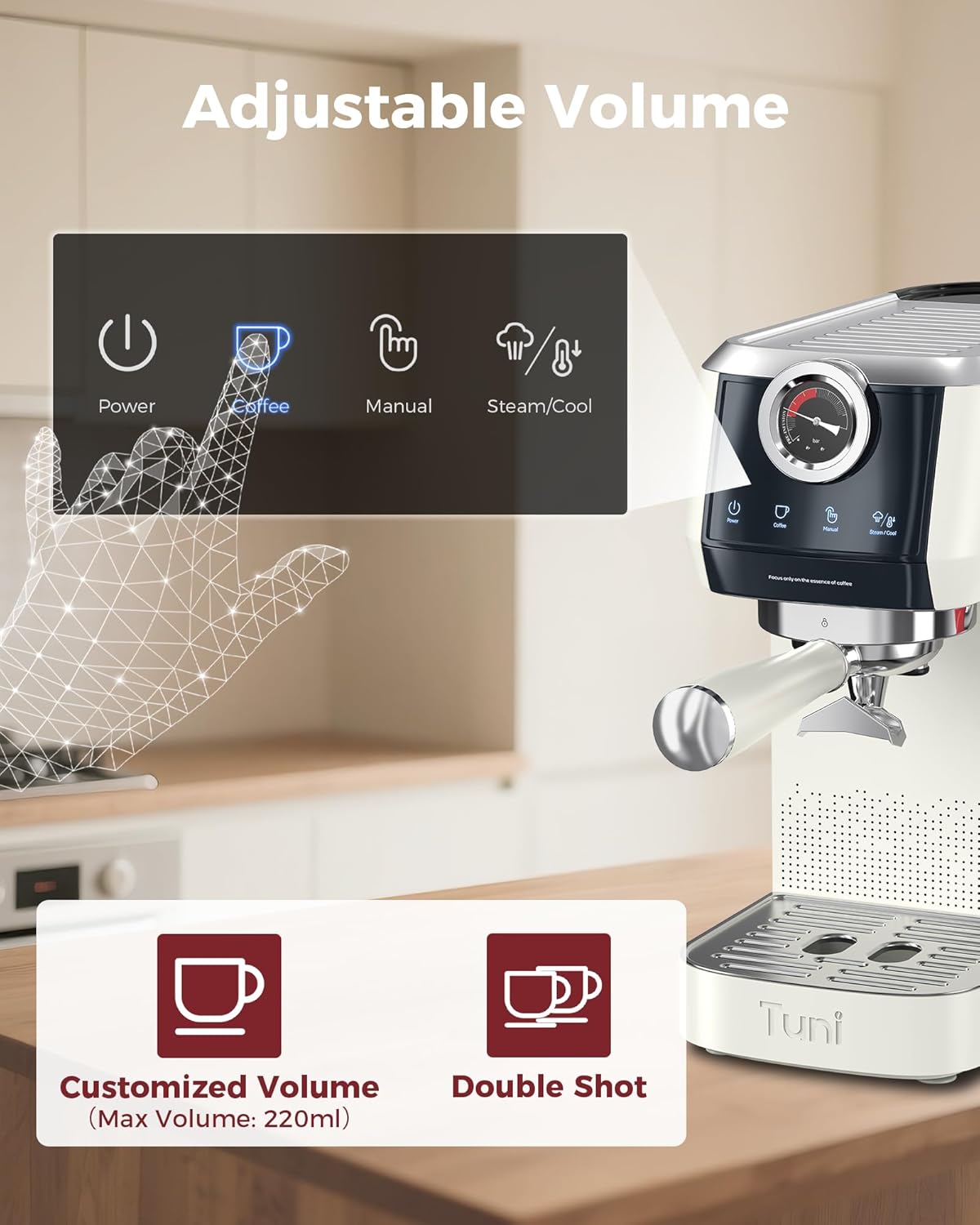 Tuni [𝑼𝒑𝒈𝒓𝒂𝒅𝒆] E2 58mm Dual Boiler Espresso Machine, 20 Bar UKLA Pump Espresso Maker with PID NTC System, Commercial Grade Stainless Steel Semi-automatic Coffee Machine, for Coffee Lovers - Blissbrew