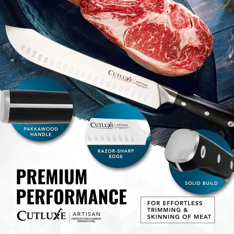 Butcher Knife 10" Bullnose Carving Knife for Meat