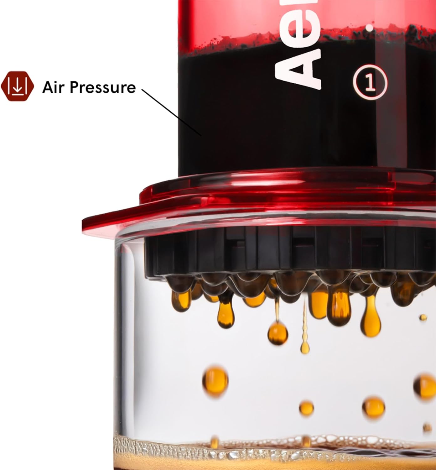 AeroPress Clear Red Coffee Press – 3 In 1 Brew Method Combines French Press, Pourover, Espresso, Full Bodied Coffee Without Grit or Bitterness, Small Portable Coffee Maker for Camping & Travel, Red - Blissbrew