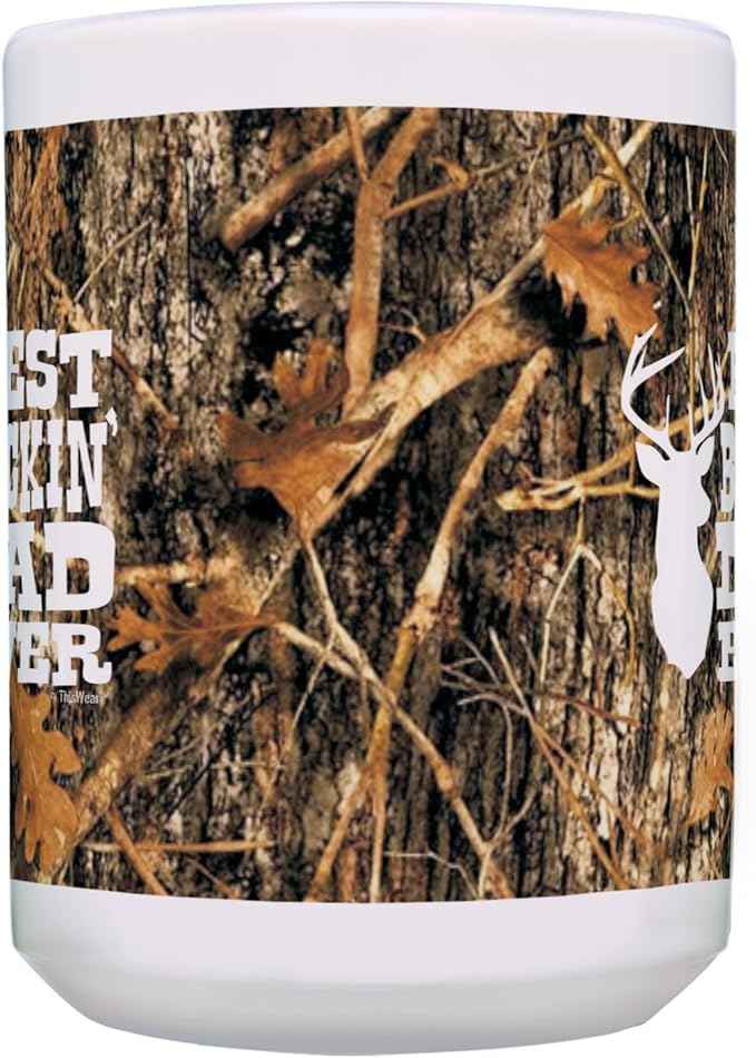 Country Dad Gifts Best Buckin Dad Ever Dad Deer Hunting Gift 15-oz Coffee Mug Tea Cup 15 oz Camo