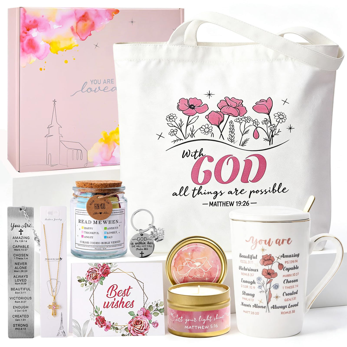 Nine-piece faith gift set for women in a gift box