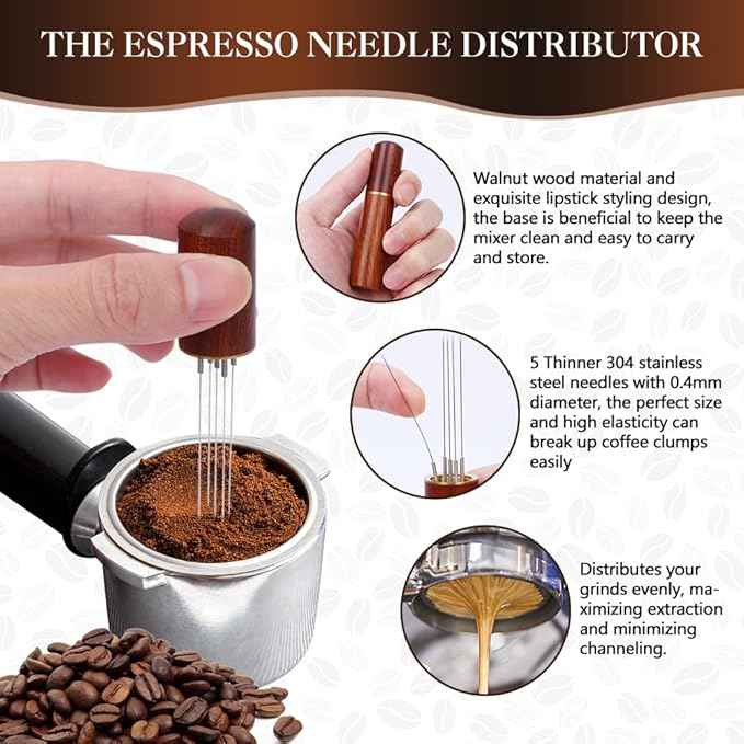 Y-Step 58mm Espresso Accessories Kit, 23 PCS Coffee Tamper Set Barista Tools Kit, with Sandalwood Espresso Tamper, Coffee Stirrer, Frothing Pitcher, Tamper Mat, Latte Art Pen for Espresso Machine