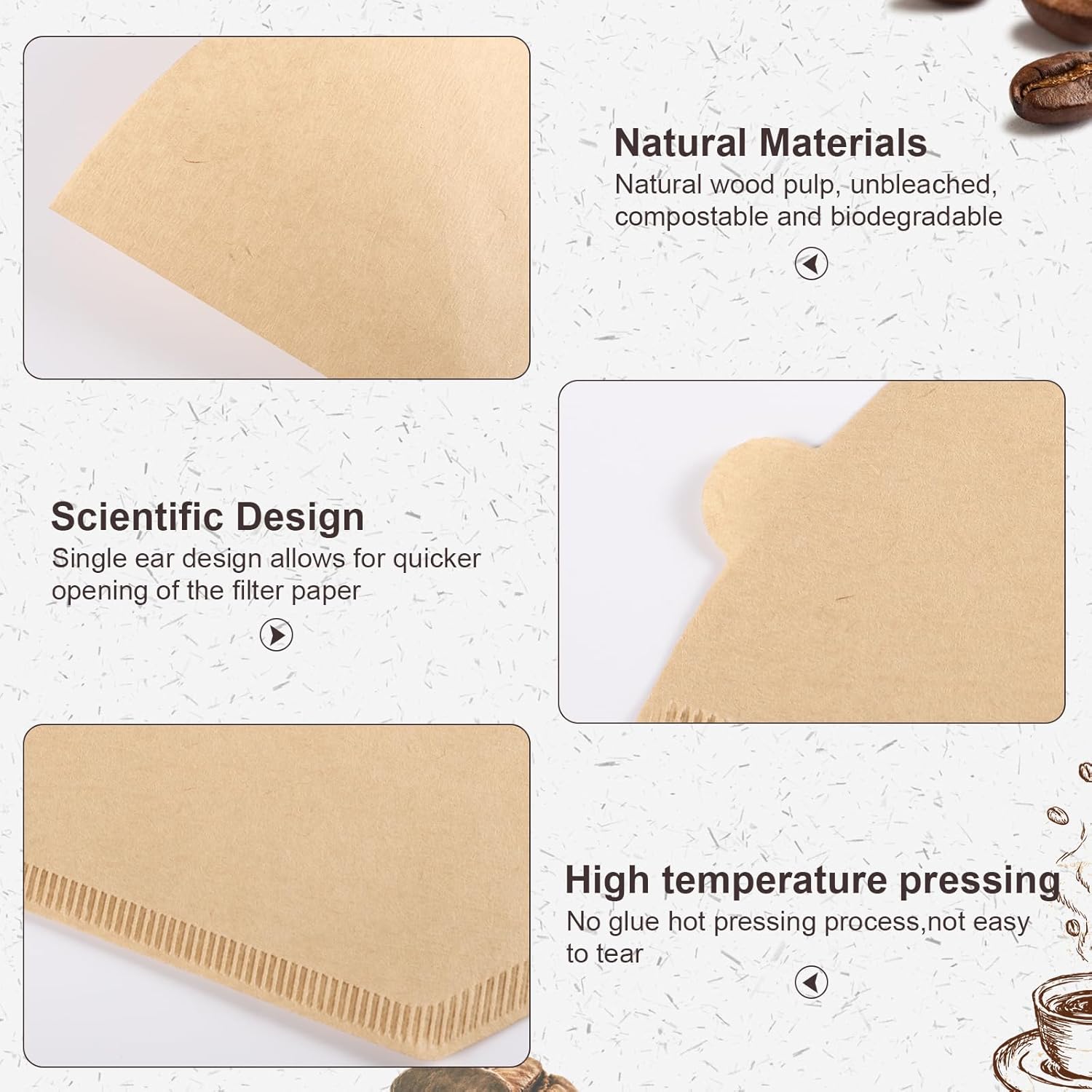 100 Count Coffee Filter #2, 2 Cone Coffee Filters Unbleached Natural 2 Cone Filters Paper Compatible with Drip and Pour Over Coffee Maker - Blissbrew