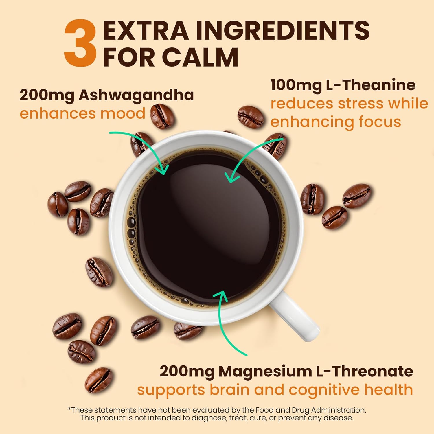 Venture Pal Mushroom Coffee with 12 Adaptogenic Functional Mushrooms with Ashwagandha, Lion's Mane, Chaga and Probiotics, 1200mg Mushrooms Instant Coffee for Focus, Digestion & Immunity - 40 Servings