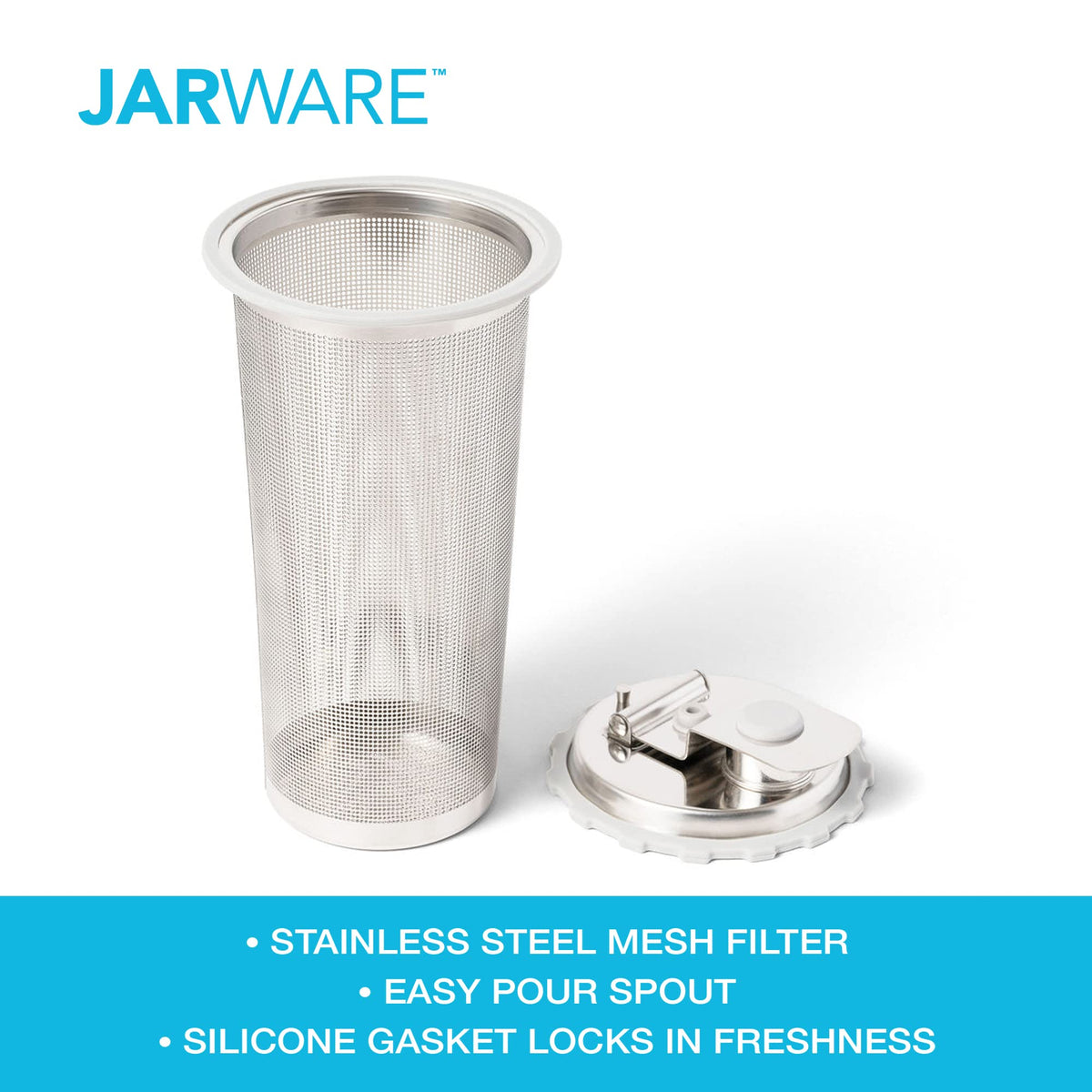 Black jar lid with mesh insert, jar not included