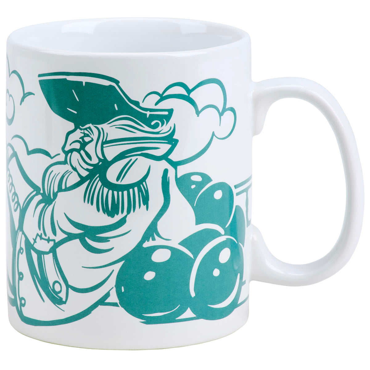 Nautical stoneware coffee mug with full wrap design