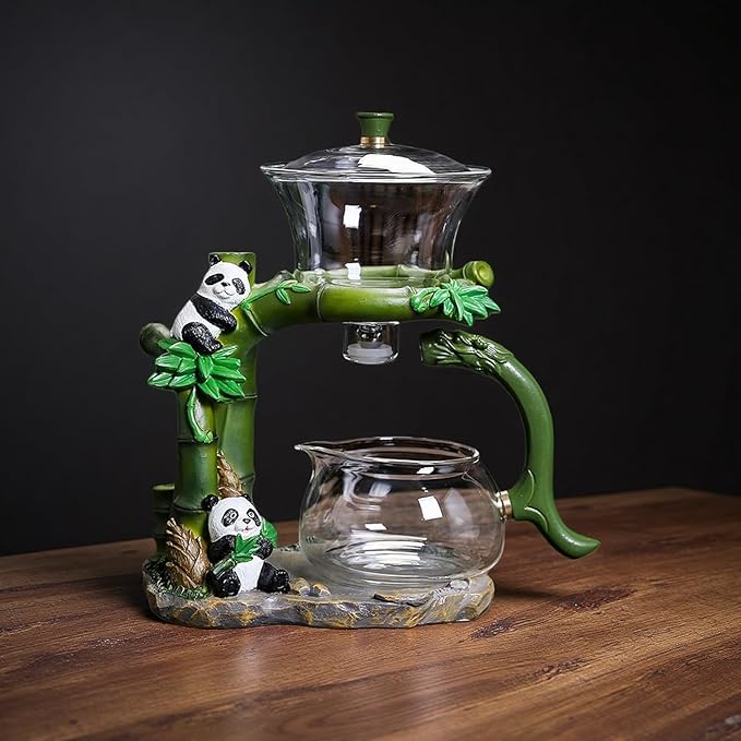 Glass Teapot with Infuser Chinese Gongfu Tea Set Magnetic Semi Automatic Design for Loose Leaf Tea