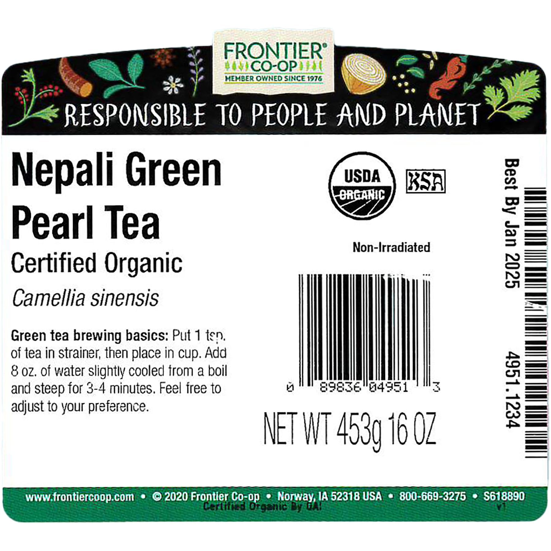 Frontier Bulk Nepali Green Pearl Tea (16 Ounce)