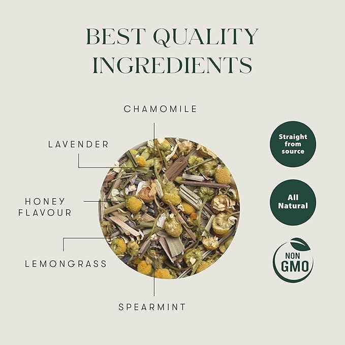 Luxmi Estates Chamomile Honey Loose Leaf Tea 50g/1.76oz (25 Cups) for Relaxation & Calm | Caffeine Free