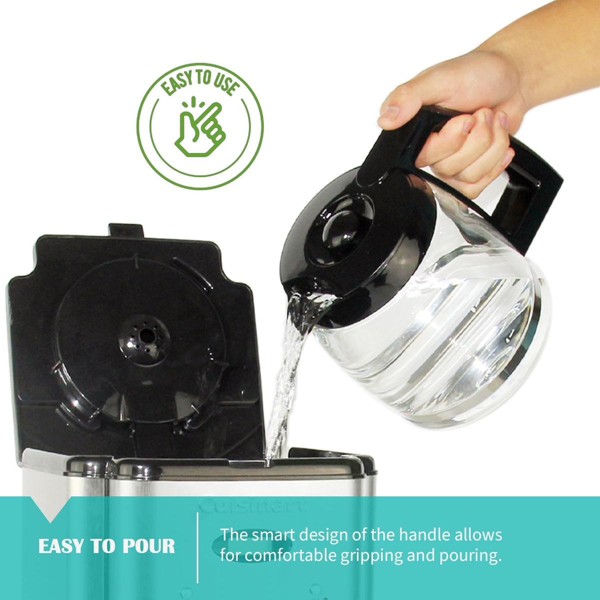 14-cup coffee carafe with wide mouth opening